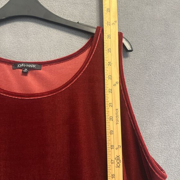 NWT John Mark Velvet Sleeveless Tank Top Plus Size 1X Red Holiday Christmas - Picture 5 of 7